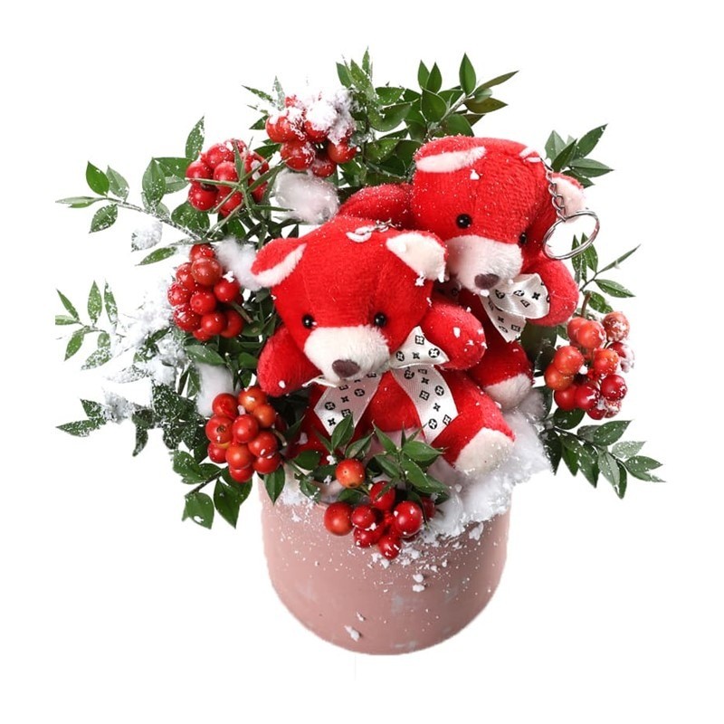 Couple Red Bear & Christmas Kokina