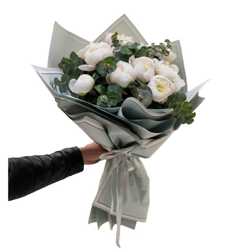 11 Adet Beyaz Şakayık Buketi