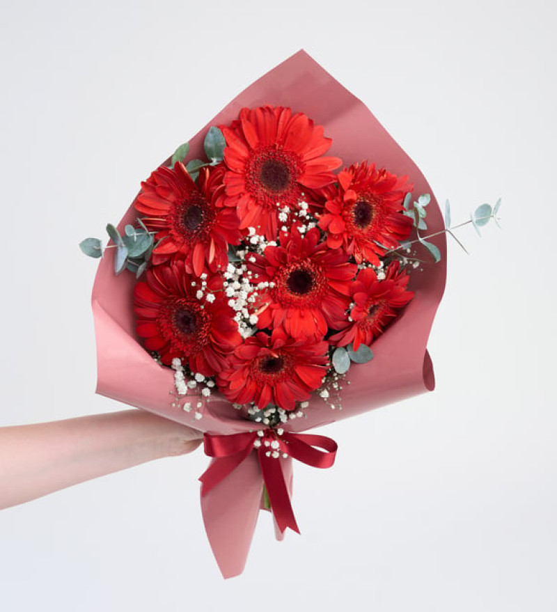 Kırmızı Gerbera Çiçek Buketi